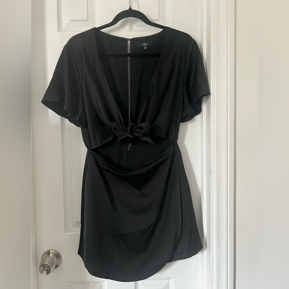 Black Tie-Front Dress